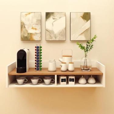 Imagem de Escrivaninha Suspensa 90cm Mdp Bancada de Parede Espaçosa Com Nicho - 