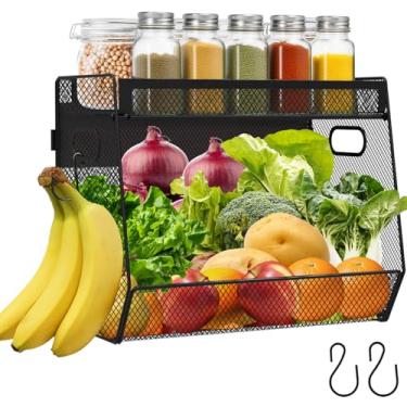 Imagem de LQPAFZ 1 conjunto de prateleira magnética para geladeira com tampa, caixas de armazenamento de batata e cebola, organizadores e armazenamento de despensa, suporte magnético grande para temperos para