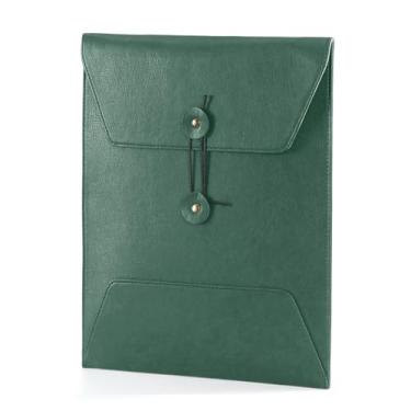 Imagem de Pasta de arquivo de couro para documentos, pasta de documentos importante com cordão de amarrar, capa para notebook, organizador de arquivos de couro, pasta de arquivamento de envelopes A4 (vertical
