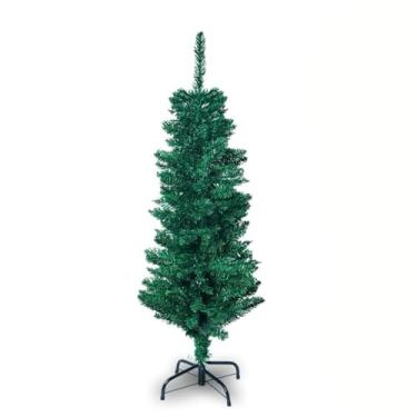Imagem de Árvore de Natal Slim 1,20m, Verde, 200 Galhos Articuláveis, Base Estável, Modelo Compacto para Espaços Pequenos, Decoração Natalina, Pinheiro (Árvore de Natal Slim 120cm)