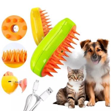 Imagem de Escova Vapor Tira Pelo Pet Recarregável Usb Cão Gato - DropJT