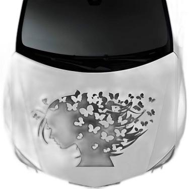 Imagem de Adesivo Para Carro Menina E Borboleta