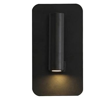 Imagem de Luminária de parede Luminária de leitura montada na parede com interruptor Luminária de parede LED para quarto Lâmpada de cabeceira Hotel Guest Study Room Luminária de parede redonda quadrad