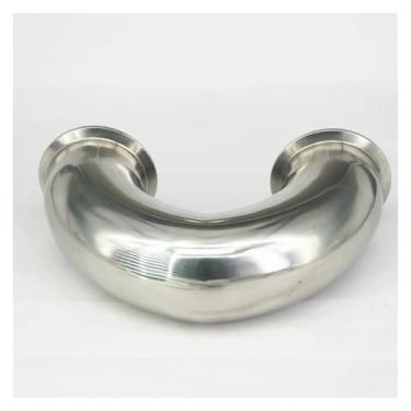 Imagem de WWECCQIJ Encaixe de tubo O.D 63 mm Tri Clamp 6.3 cm 304 aço inoxidável 180 graus cotovelo encaixe de tubulação