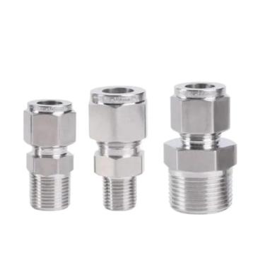 Imagem de 1l8" 1/10.2 cm 3/20.3 cm 1/5.1 cm 3/10.2 cm 2.5 cm NPT macho 1/20.3 cm-2.5 cm 2 3 4 5 6 8-25mm União de compressão de tubo inoxidável 316L conector de encaixe de tubo 1 peça (1l2 NPT, 1 Polegada_NPT