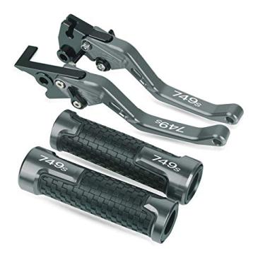 Imagem de Para Ducati 749R 749 R 2003 2004 2005 2006 Motocicleta CNC Alumínio Freio Embreagem Alavancas de Guiador Pegas de Mão Acessórios Alavanca de Freio de Embreagem de Motocicleta (Cor: Cinzento)