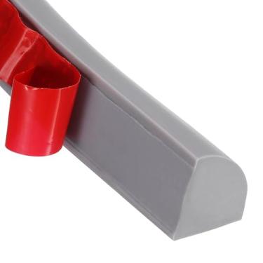 Imagem de HARFINGTON Acabamento de parede de molde redondo flexível 1,8 cm x 2,2 cm x 50,8 cm Tira de acabamento moldada com borda de borracha dobrável para canto piso de teto banheiro bancada, cinza