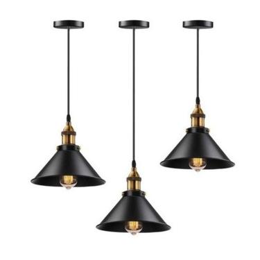 Imagem de Luminárias pendentes de teto vintage de 3 unidades (lâmpada não incluída)