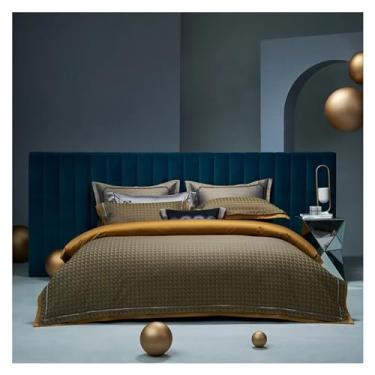 Imagem de Conjunto de capa de edredom de luxo 800TC algodão preto 4 peças capa de colcha macia 2 fronhas (3 Queen)