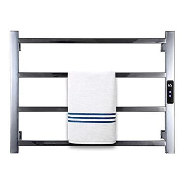 Imagem de Toalheiro elétrico aquecido, aquecedor de toalhas com temporizador, suporte de parede, toalheiro aquecido, radiador 1-8H, temporização e temperatura de aquecimento, 45-70 Fahrenheit, toalheiro