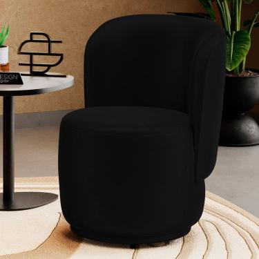 Imagem de Poltrona Orgânica Decorativa Living Molly Couríssimo Preto - Desk Design