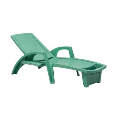 Imagem de Espreguiçadeira Sole Reclinável Verde Menta em Polipropileno com Proteção Uv Pisani