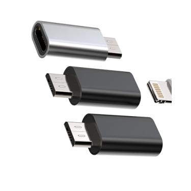 Imagem de Adaptador de carregamento para Apple para iPhone fêmea para micro USB macho (pacote com 3) conversor de cabo de alimentação Lightning micro-usb acessórios Android conector de transferência de dados