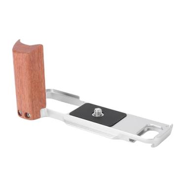 Imagem de Yunseity Suporte Em L para Aperto de Mão para X-E5, Placa de Liberação Rápida Em Forma de L de Madeira Com Almofadas Antiderrapantes Alça Lateral Segura para Câmera DSLR Com Parafuso de (Prata)