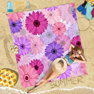 Imagem de Cobertor de praia 198 × 284 cm, adequado para 1 a 7 adultos, impermeável, à prova de areia, grande, leve, compacto, tapete grande para piquenique na praia, viagem, acampamento, piquenique, caminhada