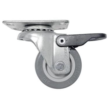 Imagem de Kit Rodízio 210 Placa Girat. Freio. Base Larga 4 Un - SCHIOPPA