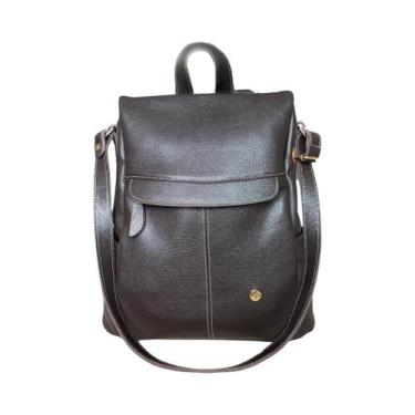 Imagem de Mochila Feminina de Couro Legítimo Original Faculdade Passeio - Gaios 