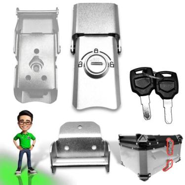 Imagem de Conjunto Travas E Fechaduras Baú Moto Aluminio Com Chave - Importado