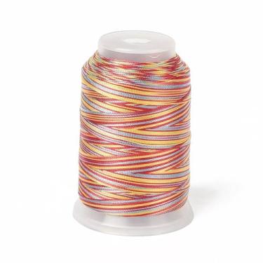 Imagem de 1 rolo 0,3 mm fio de nylon tingido segmento vermelho trançado chinês cordão de cetim corda de rattail para pulseiras de amizade macramê fazer joias artesanato DIY (546,81 jardas/rolo)