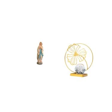 Imagem de Fenteer Estatueta Decorativa de Maria Santíssima em Ferro, Escultura em Resina, Peça Colecionável para Escritório, Estante, Quarto Ou Lareira.
