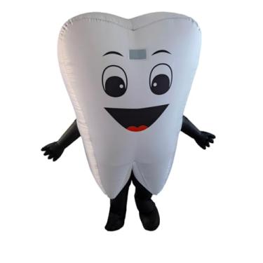 Imagem de MatGui Fantasia inflável de mascote de dente de Halloween fantasia de dente de médico evento de caridade fantasia cosplay adulto