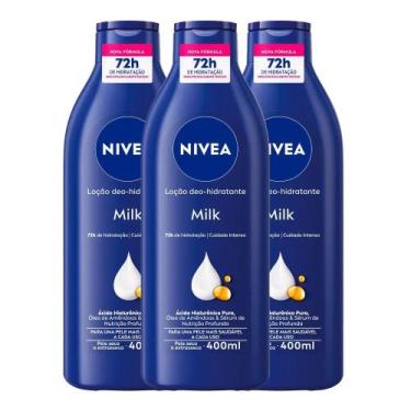 Imagem de Kit Creme Hidratante Corporal Nívea Body Extra Seca 400ml - 3 Unidades