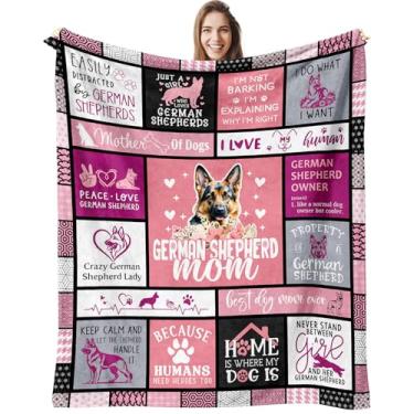 Imagem de Jnufoju Presentes de pastor alemão de Natal para mulheres, amantes de pastor alemão/proprietário/mãe/cobertor temático para presente 152 x 127 cm