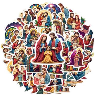 Imagem de 35 peças de figuras sagradas da família religiosa adesivos de papelaria adesivos devocionais para laptop, motocicleta, bagagem, telefone, mala, laptop, guitarra, carro, adesivo, brinquedos