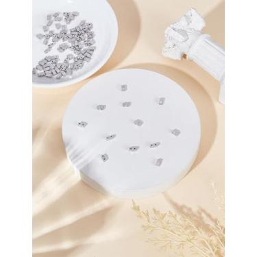 Imagem de 100 peças galvanizadas contas de semente de vidro opacas, contas soltas retangulares prateadas com furos duplos, berloque de fabricação de joias a granel para colar, pulseira, artesanato, orifício