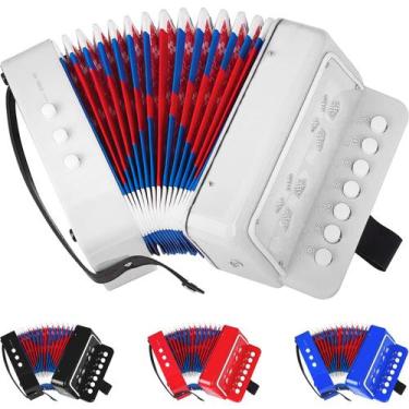 Imagem de Instrumento musical branco com botão Accordion Azeam Kids de 10 teclas