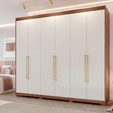 Imagem de Guarda-Roupa Casal 6 Portas 5 Gavetas Cinamomo/Grafiato Aurora Panan M