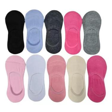 Imagem de Kit 12 Pares Meia Sapatilha invisível Unissex esportiva academia - HB