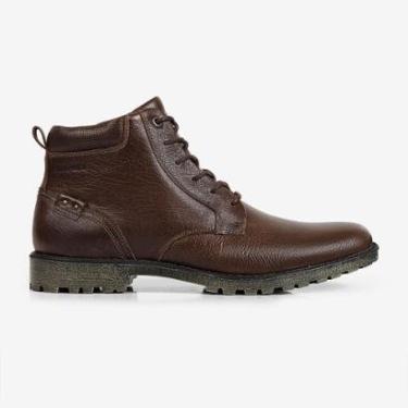 Imagem de Bota Casual Cross Ferracini Café Urbana de Couro Liso-Masculino
