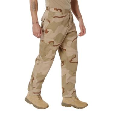 Imagem de Calça cargo militar Rothco Camo tática BDU (uniforme de batalha), Reta, Tri-color Desert Camo, X-Large