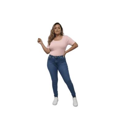 Imagem de Blusa Feminina Canelada Manga Curta  Conforto, Elasticidade e Caimento