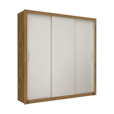 Imagem de Guarda Roupa Roupeiro Clarice 3 Portas De Correr 4 Gavetas Carioca Cinamomo Off White