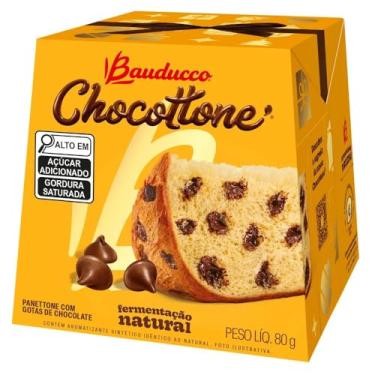 Imagem de KIT 5 Chocottone Gotas ou Panettone Bauducco 80g (Chocottone)