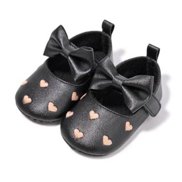 Imagem de Vestido de noiva princesa com sola macia para bebês meninas Mary Jane Sapatilhas para recém-nascidos, A1/preto, 12-18 Months Toddler