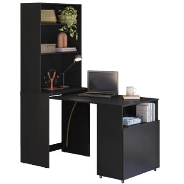 Imagem de Armário de Cozinha Multifuncional com Mesa Retrátil para Café Duo Preto Kit ́s Paraná