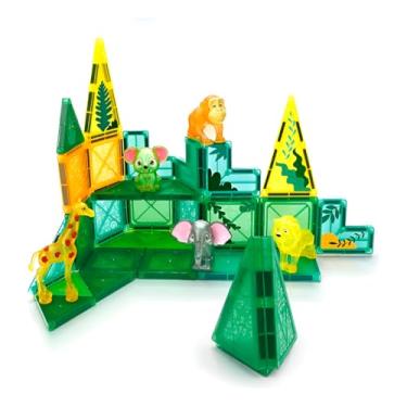 Imagem de Blocos Magnéticos Safari, Kit de Construção com 35 Peças, 5 Animais, Brinquedo Educativo para Crianças