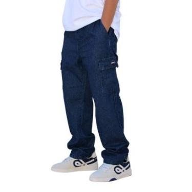 Imagem de Calça Brack Infantil Cargo Baggy Jeans Unissex-Unissex
