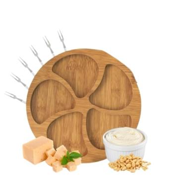 Imagem de Kit Petisqueira Redonda Para Frios e Queijo Com Molheira Ramekin Garfinhos Acessórios Para Vinho(Modelo 3)