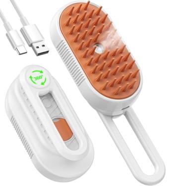 Imagem de Escova a vapor para cães, escova de limpeza 5 em 1 para gatos com alça dobrável, escova de spa para animais de estimação, pente spritz para animais de estimação, escovas a vapor para gatos e cães
