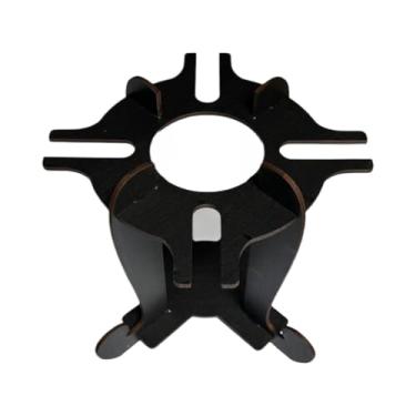 Imagem de Porta Vinho, Adega de Vinhos Preta com Suporte para 4 Taças Elegância Praticidade Bancada Mesa Mdf, 26×23cm