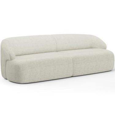 Imagem de Sofá 3 Lugares Curvo Orgânico Para Sala Living 250cm Barolo L06 Linho Cru - Lyam Decor