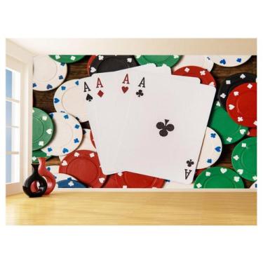 Imagem de Papel De Parede 3D Salão De Jogos Cartas Poker 3,5M Jcs71 - Você Decor
