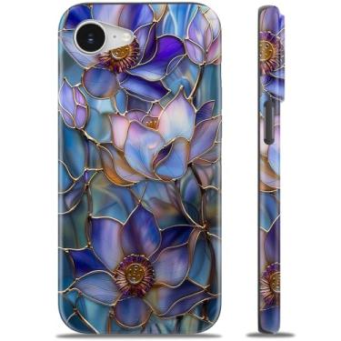 Imagem de MERRO Capa para iPhone 16e - Compatível com carregamento sem fio - Capa rígida de camada dupla e capa de silicone - Capa protetora para celular com lindos designs de flores silvestres para mulheres