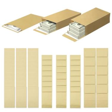 Imagem de SNOMEL Pacote com 60 envelopes de dinheiro marrons com abas autovedantes, envelopes de moedas de orçamento de 19,8 cm x 9,9 cm de espessura, pacotes de bolsa de papel-moeda para dicas, cheques
