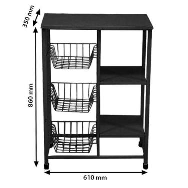 Imagem de Suporte Galão E Microondas Preto (Caixa) - WRM