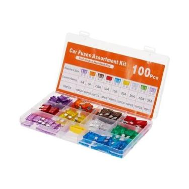 Imagem de Kit De Fusíveis Automotivos Tipo Lâmina De Tamanho Médio, 100 Peças, 2